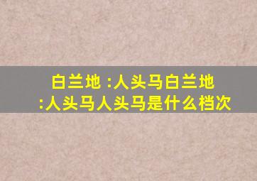 白兰地 :人头马白兰地 :人头马人头马是什么档次